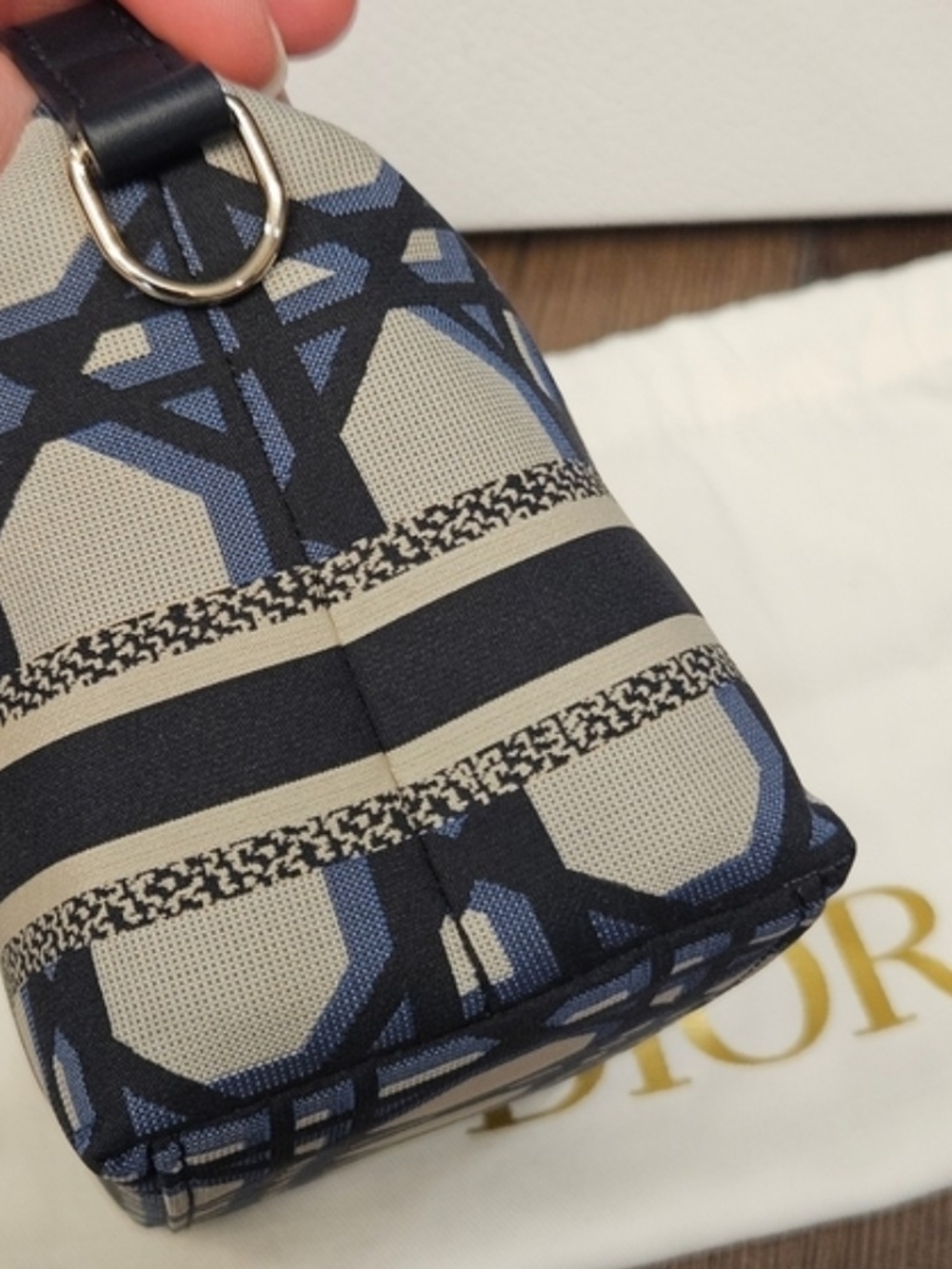 CHRISTIAN DIOR DiorTravel Nomad Pouch Oblique Navy Canvas Italy Box And Dust Bag - Picture 9 of 15